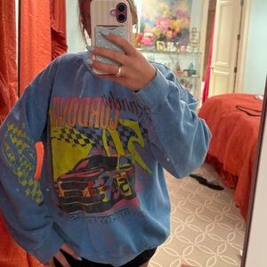 Urban Outfitters Blue Racing Graphic Sweatshirt